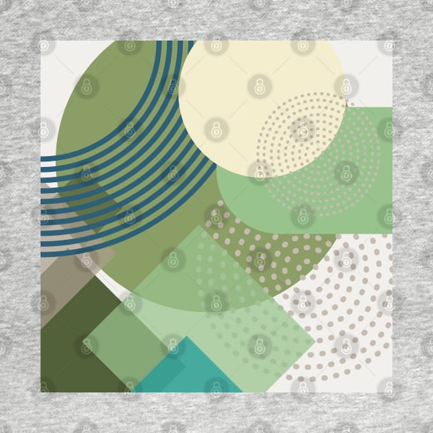 Modern Geometric Pattern Sage Teal Retro Style by SwagOMart